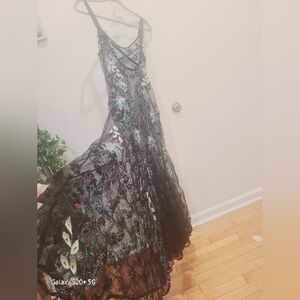 Elegant Black Floral Lace Dress